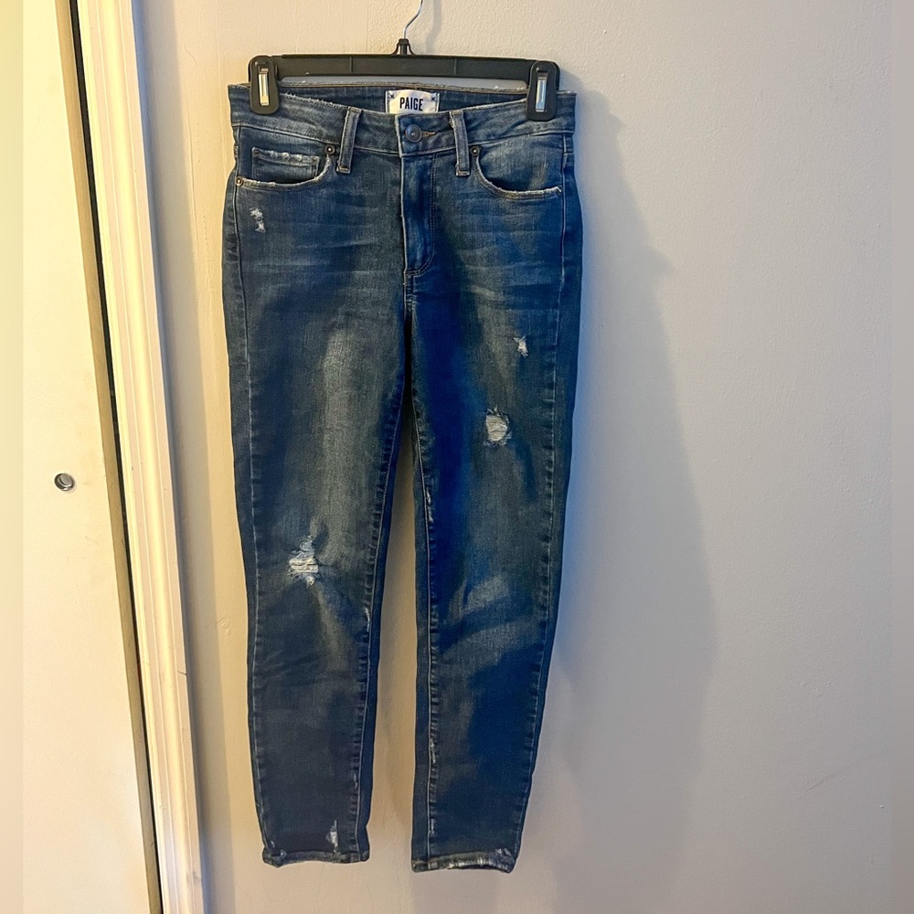Paige Hoxton Crop, dark wash, size 24